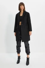 Trendyol Black Wide-Cut Oversize Buttoned Classic Stamp Coat