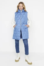 Trendyol Blue Quilted Waist Rope Lined Vest