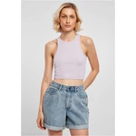 Ladies Cropped Rib Top Lilac