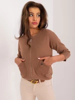 Light brown women's cardigan with viscose content