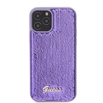 Zadní kryt Guess Sequin Script Logo pro Apple iPhone 12/12 Pro, fialová