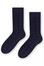 Steven 056 222 vzor tmavě modré Pánské oblekové ponožky 45/47 tmavě modrá