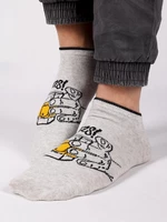 Yoclub Man's Ankle Funny Cotton Socks Pattern 2 Colours