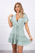 Dress with clutch neckline dark mint