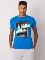 Men's blue T-shirt with print