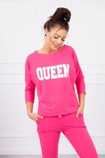 Set with fuchsia print Queen