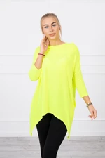 Sweatshirt with printed wings yellow neon color