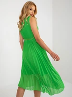 Light green midi dress with a clutch neckline