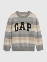 Beige-gray boys' striped sweater GAP