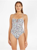 White Women's Floral One-Piece Swimsuit Tommy Hilfiger Underwear