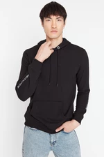 Trendyol Black Men's Regular/Regular Fit Hoodie Sweatshirt