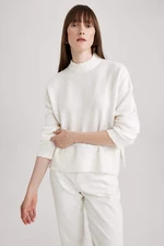 DEFACTO Relax Fit Sweter Z Okrągłym Dekoltem