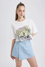 DEFACTO Oversize Fit Printed Short Sleeve T-Shirt