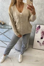 Beige sweater with wide sleeves