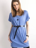 Tunic with a large tear on the back blue