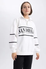 DEFACTO Oversize Fit Printed Long Sleeve Sweatshirt