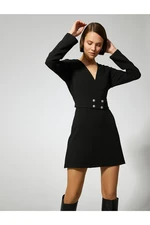 Koton Belted Mini Dress with Stone Detailed