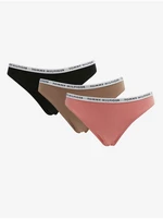 Set of three women's panties in pink, brown and black Tommy Hilfiger Underwear