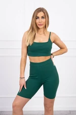 Set with high waisted trousers green