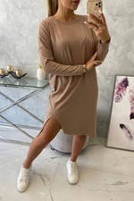 Oversize dress dark beige