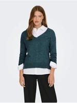 Dark green brindle sweater JDY Elanora - Women