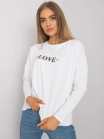 RUE PARIS White Cotton Long Sleeve T-Shirt for Women