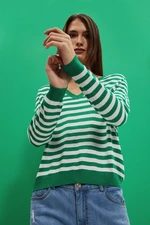 WOMEN'S SWEATER L-SW-4004 OFF WHITE_GREEN