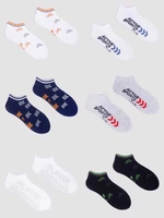 Yoclub Kids's Boys' Ankle Cotton Socks Patterns Colours 6-Pack SKS-0008C-AA00-004