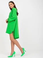 Light green asymmetrical shirt dress by Elaria