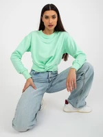 Mint short hoodie with front knot