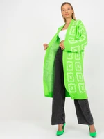 Fluo green long oversize cardigan RUE PARIS