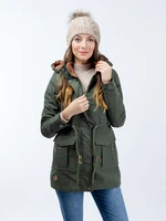 Women's reversible parka GLANO - khaki