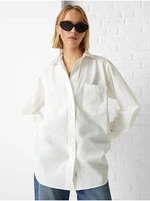 White Ladies Oversize Shirt with Embroidery Tommy Hilfiger - Women