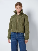 Khaki Ladies Quilted Bomber with Collar Noisy May Ziggy - Women