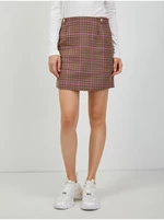 Women's brown plaid skirt with a blend of Tommy Hilfiger wool