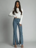 Loose straig jeans with zippers