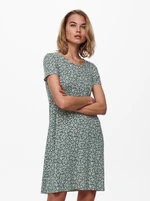 Gray-green floral dress with straps on the back ONLY Bera - Women