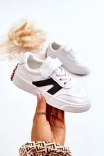 Kids Leather Low Sports Shoes Black and White Jessie