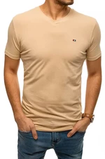 Béžové pánské tričko bez potisku RX4465