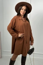 Long shirt with camel viscose