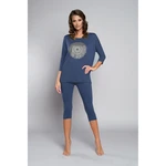 Pyjamas Mandala 3/4 sleeve, 3/4 legs - dark blue