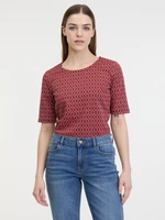 Women's red patterned T-shirt ORSAY
