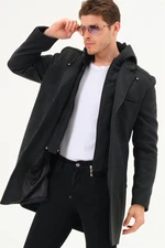 PLT8371 DEWBRRY MEN'S COAT-PLAIN ANTHRACITE