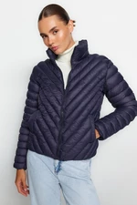 Trendyol Navy Blue Fitted Inflatable Jacket with Hood