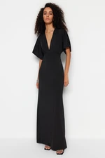 Trendyol Black Knitted Long Evening Dress