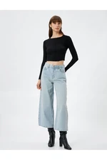 Koton Crop Flared Jeans High Waisted Jeans - Sandra Jean