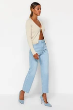 Trendyol Light Blue High Waist Straight Jeans