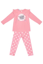 Denokids Lamb Baby Girl Pink Tunic Tights Set