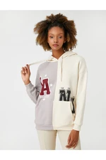 Koton Hoodie Sweatshirt College Printed Kangaroo Long Sleeve with Pocket, Fleece Inside.