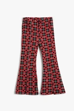 Koton Girl Red Plaid Jeans